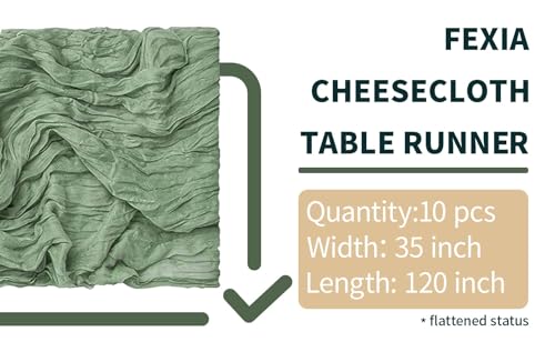 3 Pack Dusty Blue Gauze Table Runner 35x120 Inches U279036