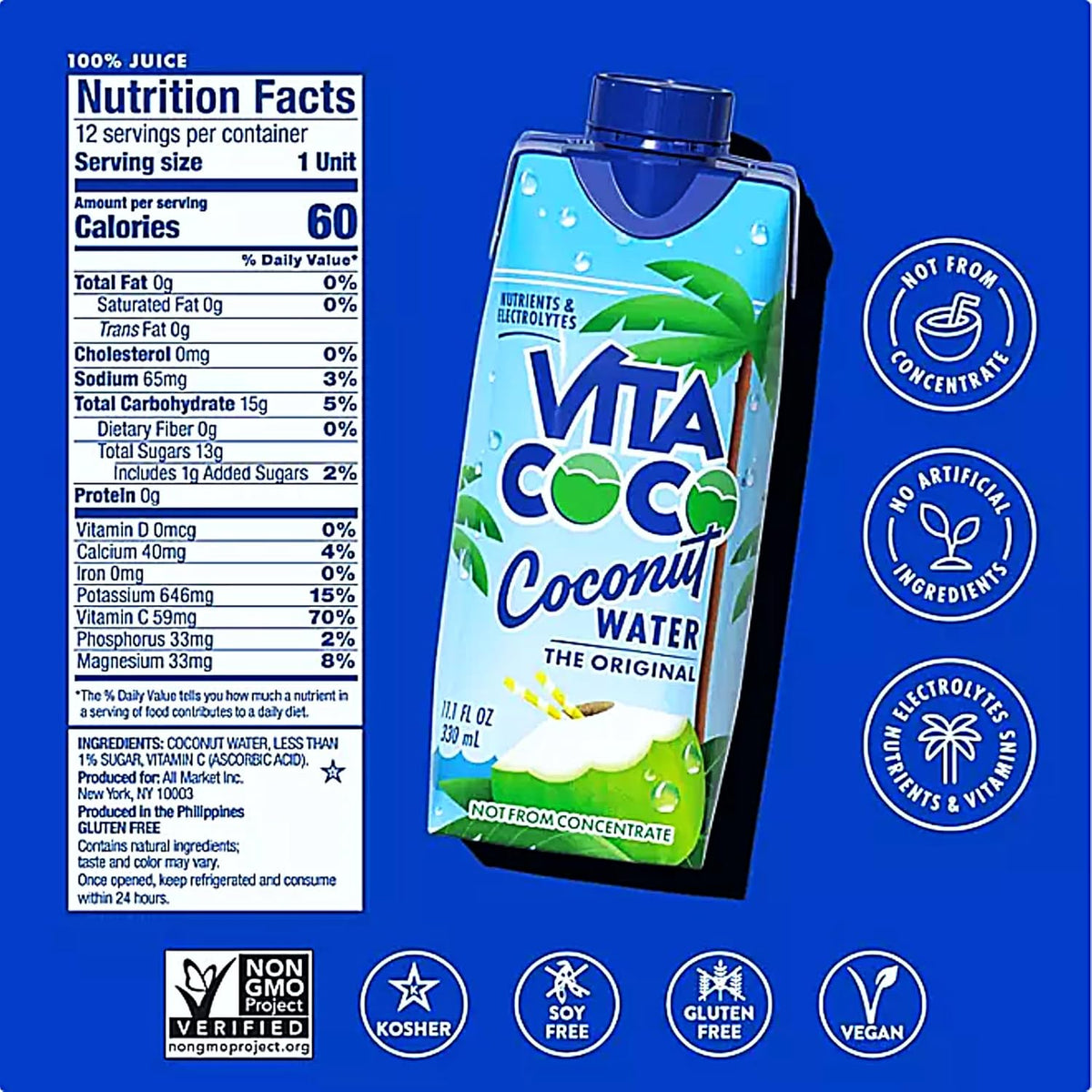 Coconut Water 11.1 Fl Oz Pack of 7 Z588063