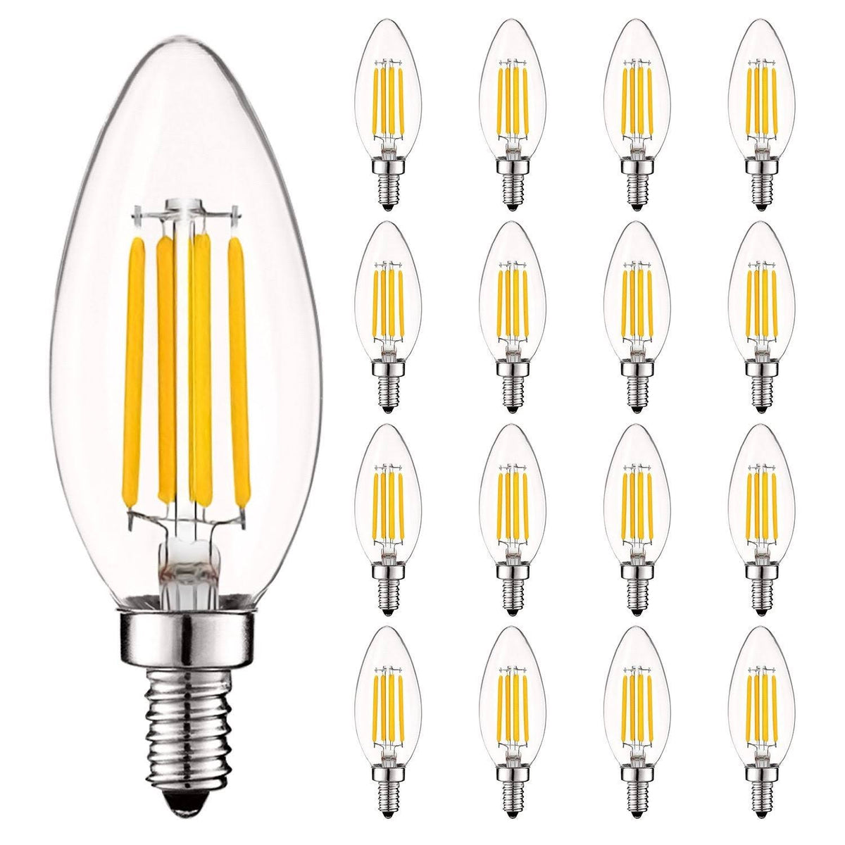 60W Equivalent 2700K Warm White Dimmable E12 LED Bulb 16 Pack Y55404