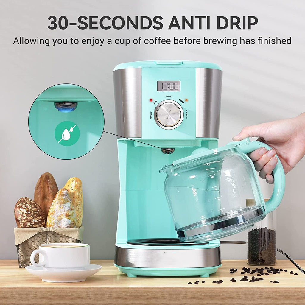 Blue 12-Cup Programmable Drip Coffee Maker Y878876
