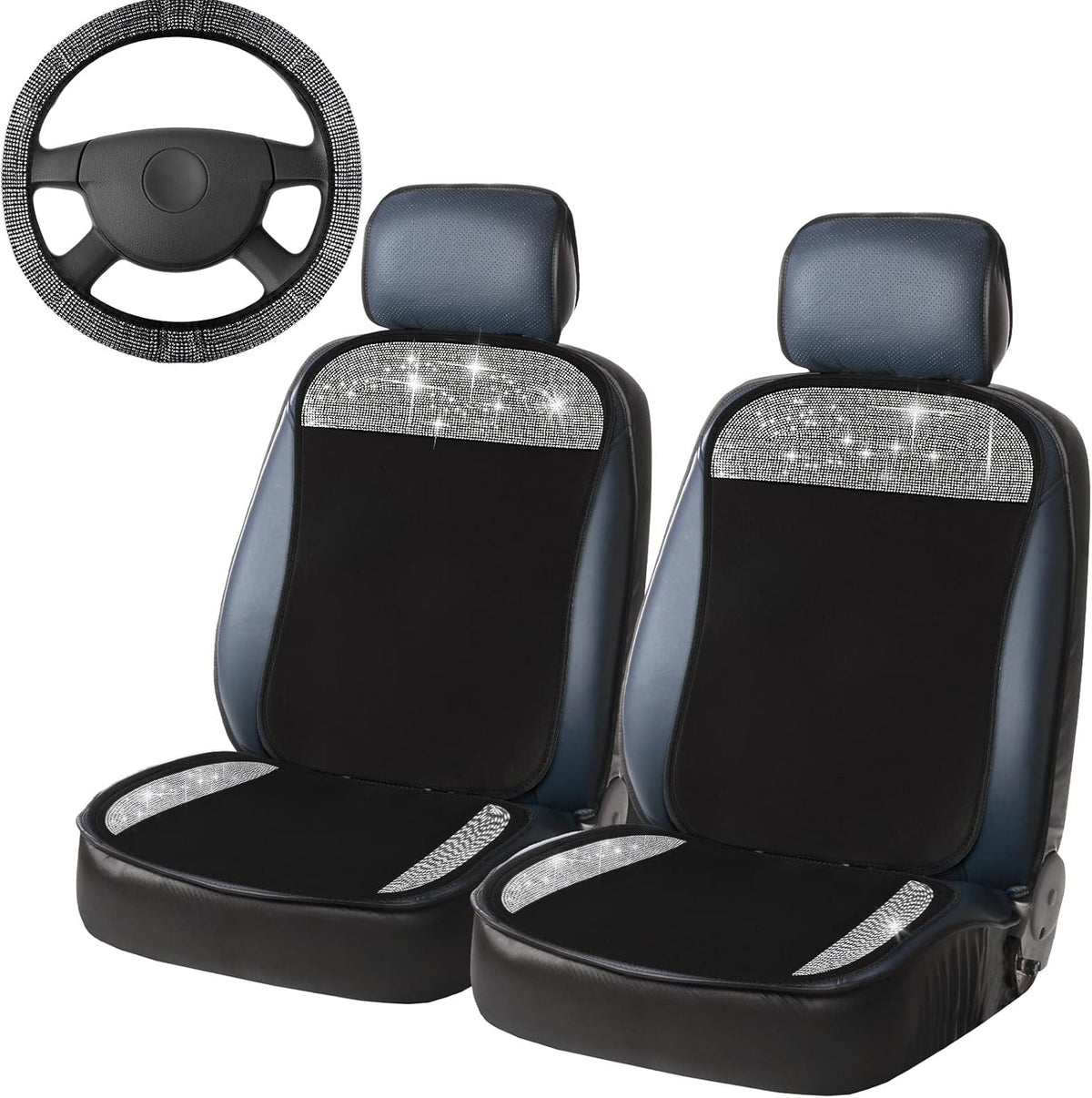 Bling Seat Covers and Steering Wheel Cover Set of 2 D829397