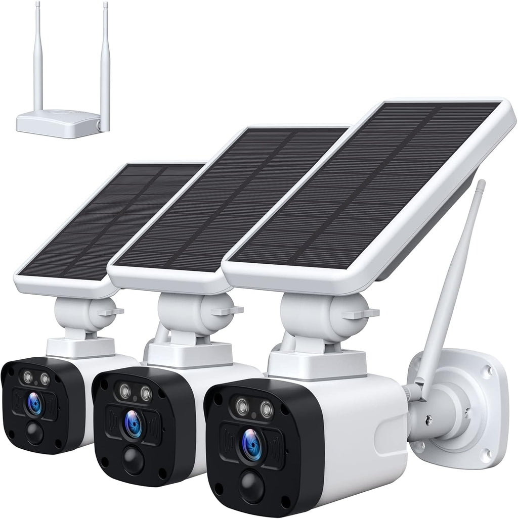 Solar Powered Wireless Security Camera System with 3 Cameras K631