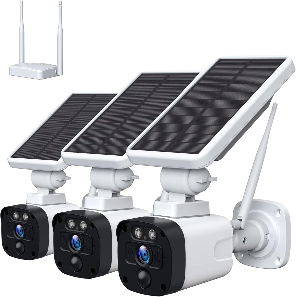 Solar Powered Wireless Security Camera System with 3 Cameras K631