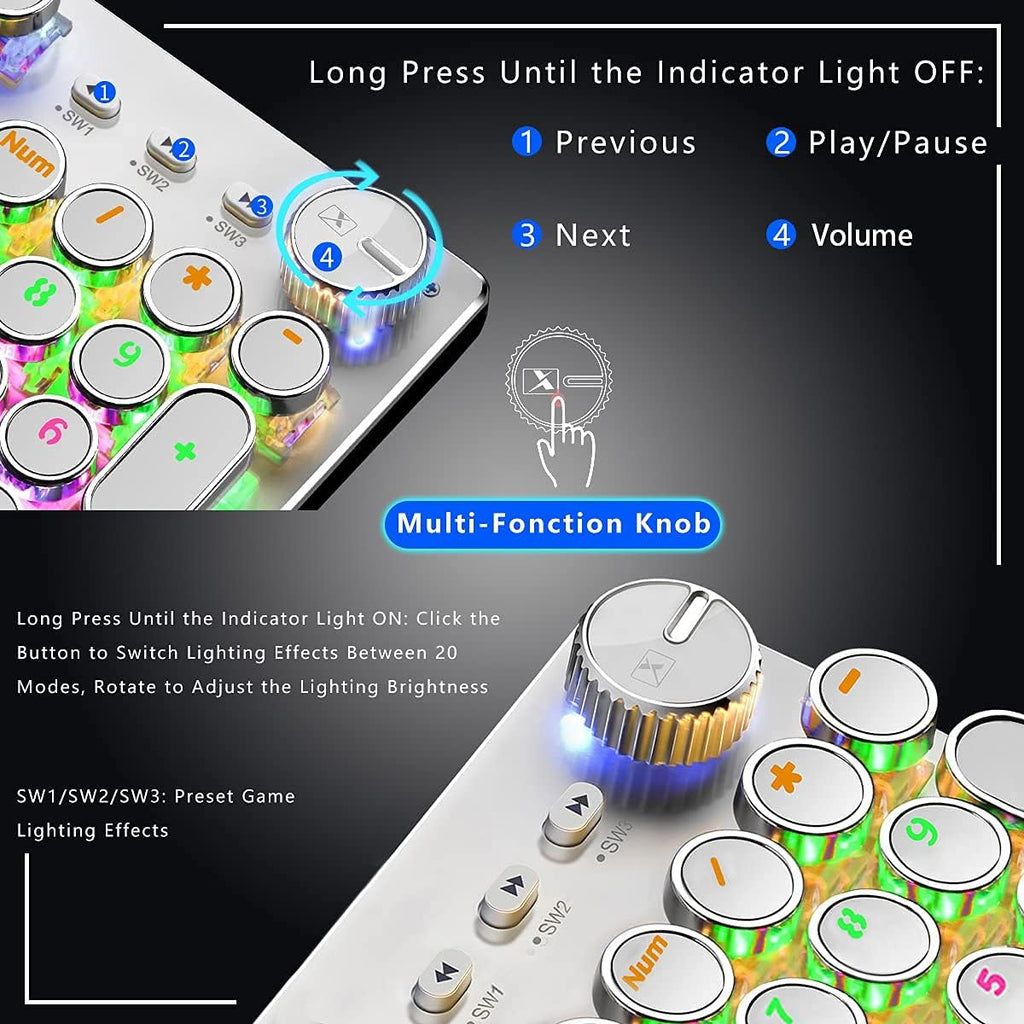 Mechanical Gaming Keyboard 104 Keys USB Wired Blue Switch Pack of 2 L2634