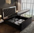 Crystal Velvet Upholstered Headboard with Mirror E5309