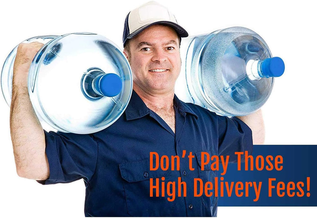 2 Pack 5 Gallon Plastic Water Bottle Container with Cap & Carrying Handle C332482