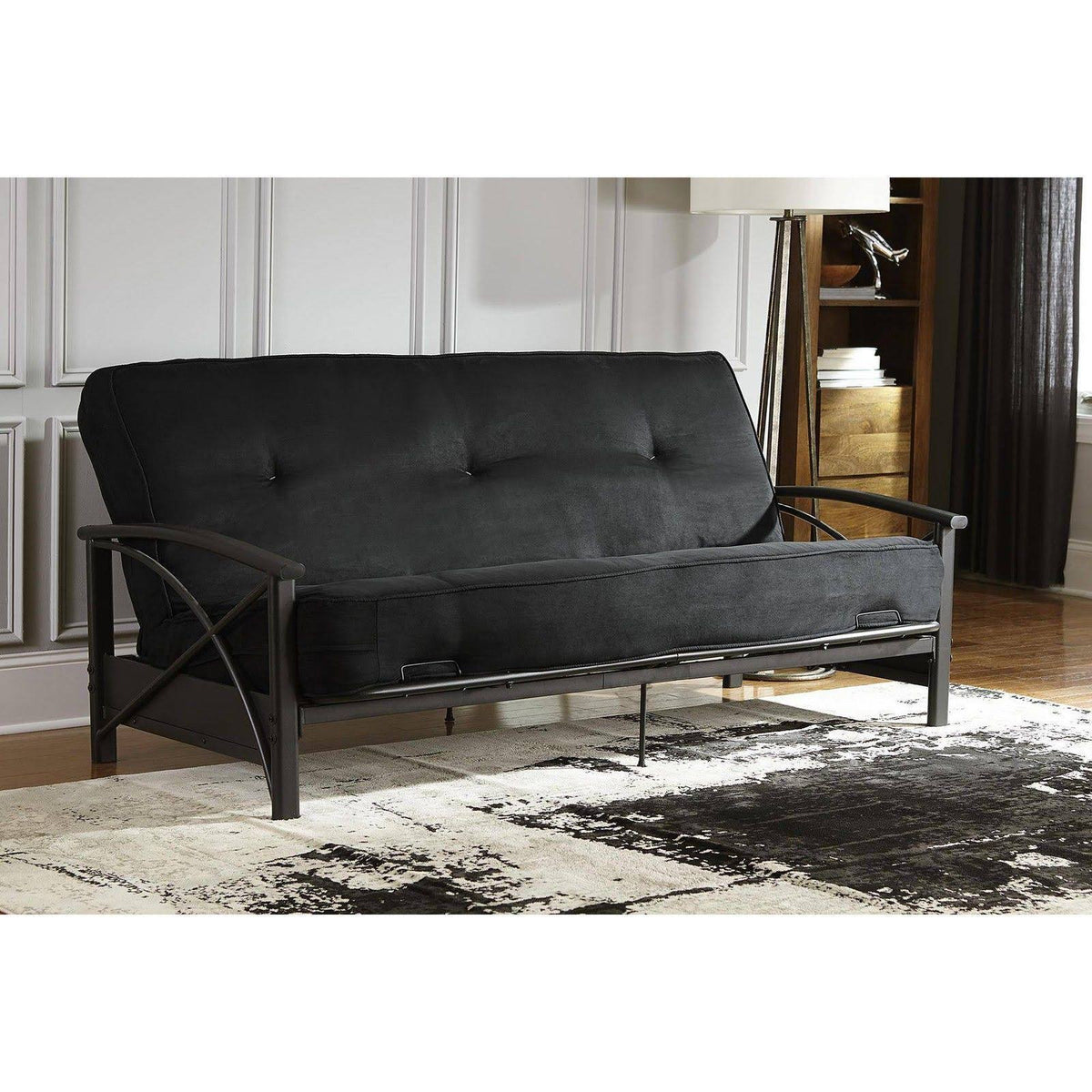 8-Inch Independently Encased Coil Futon Mattress Full Size Black M686013