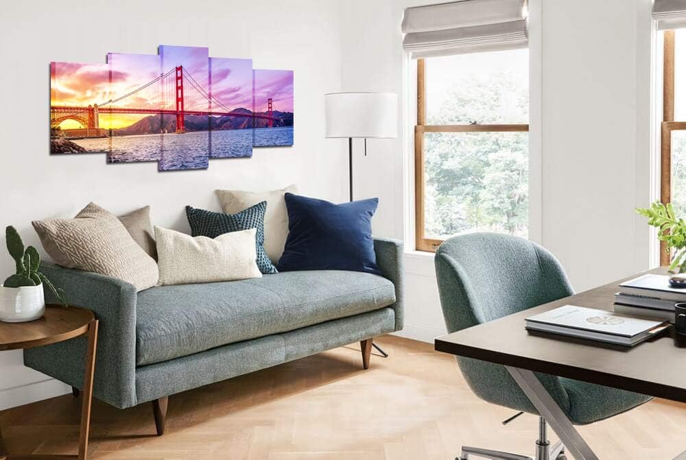 City Canvas Wall Art San Francisco Golden Gate Bridge Framed G877