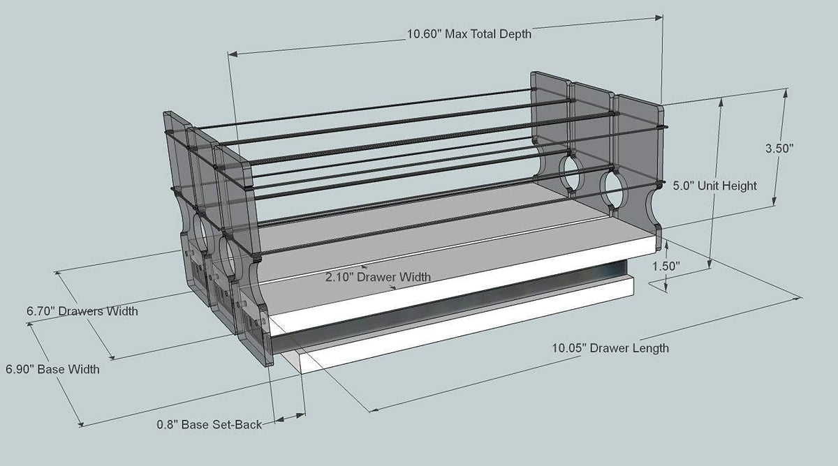 Spice Rack with 3 Drawers O4929