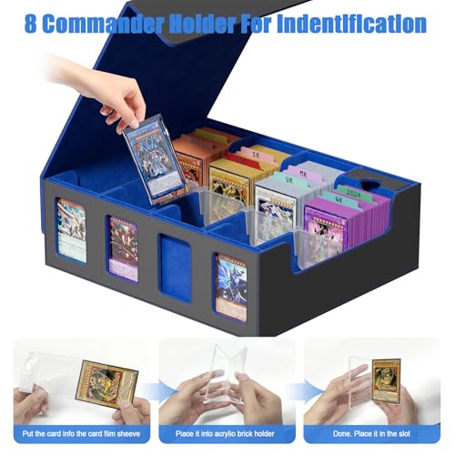 Card Storage Box with 4 Rows, 24 Colorful Dividers & 8 Viewing Windows J581