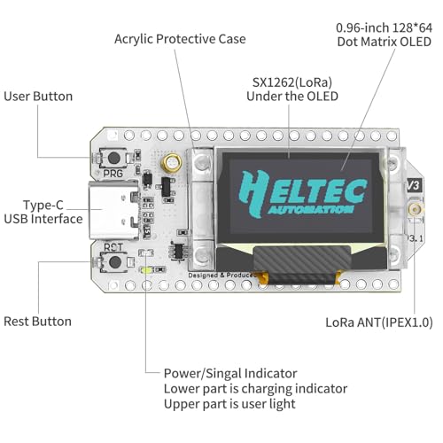 ESP32 LoRa V3 Development Board with 3000mAh Battery and 915MHz Antenna C7302