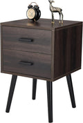Wooden Night Stand with 2 Drawers Storage Cabinet Y141