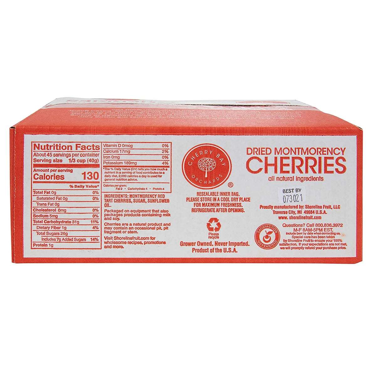 Dried Montmorency Tart Cherries 4 lb. box J3618