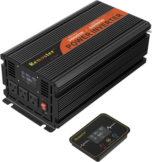 12V to 120V Modified Sine Wave Power Inverter with LCD Display 3000W Y7646