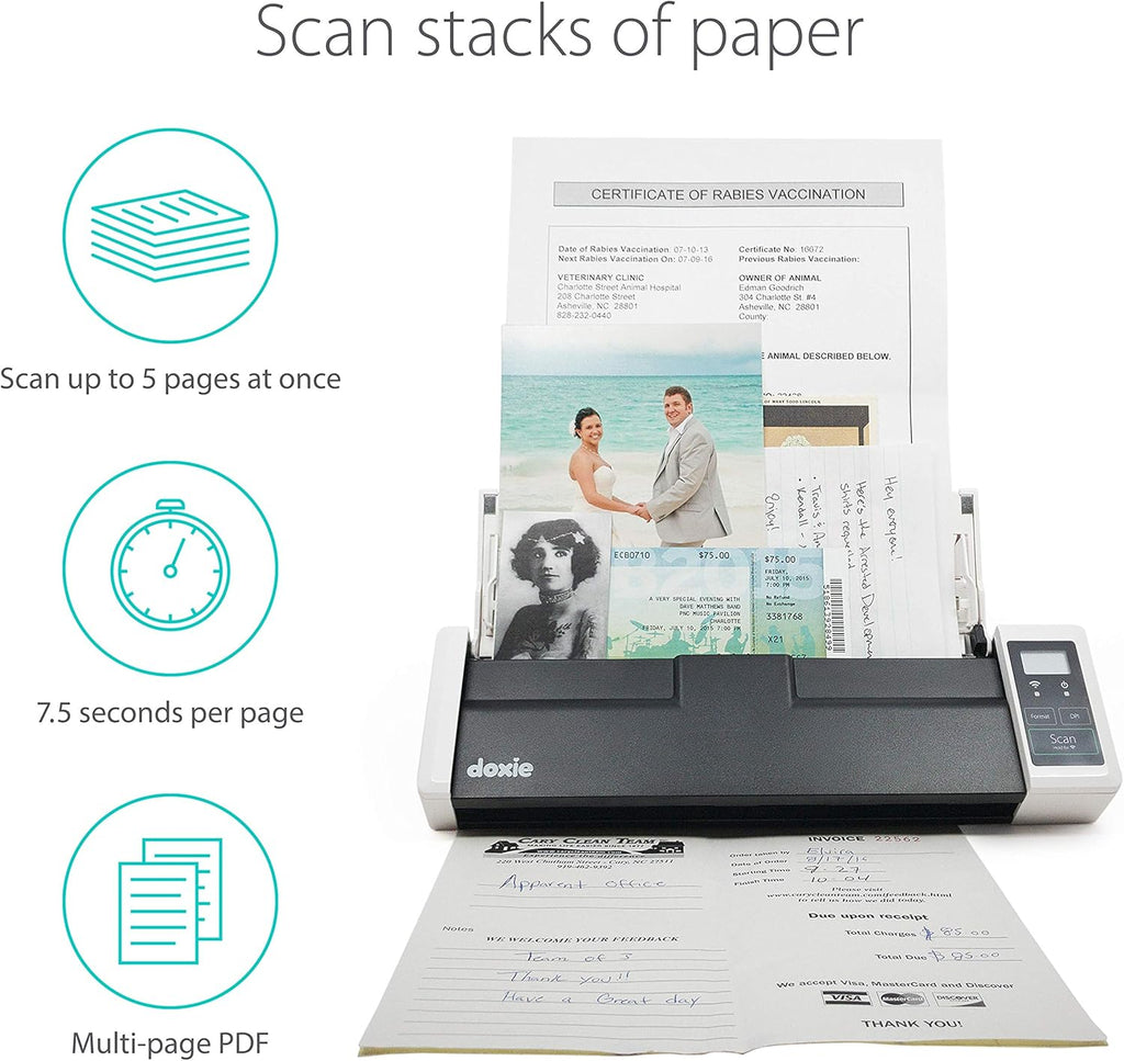 Rechargeable Document Scanner with ADF and Wi-Fi D556219