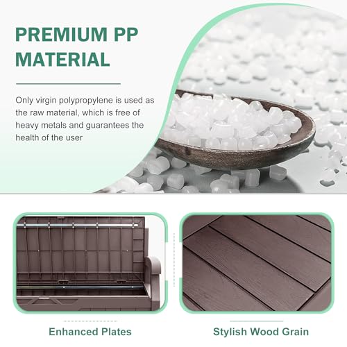 80 Gallon Outdoor Storage Bench Resin Patio Furniture Dark Black I28487