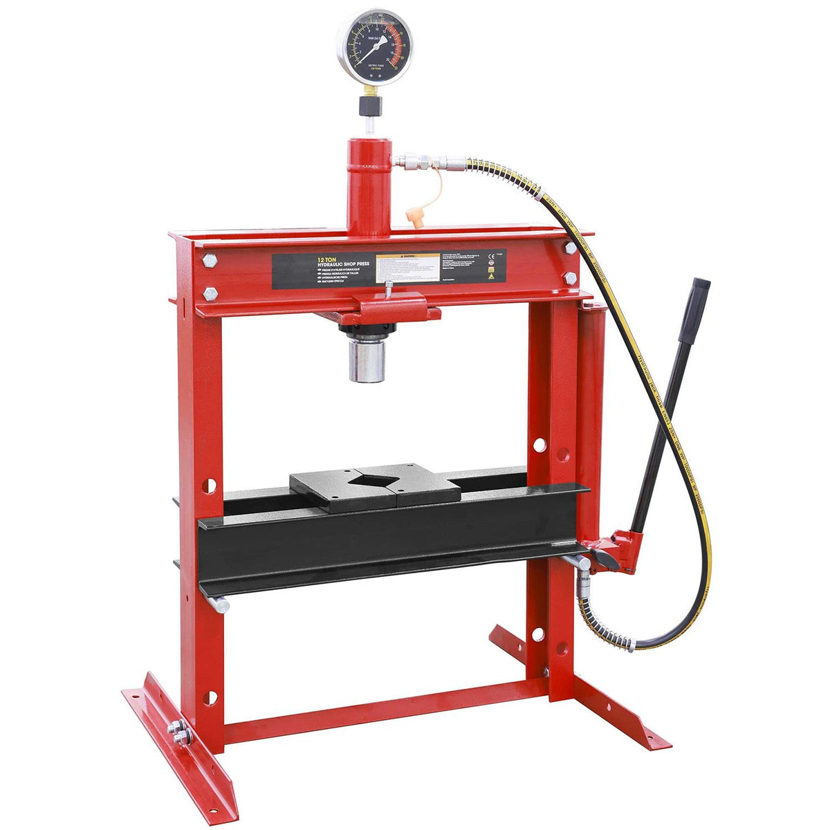 12-Ton Low-Profile Shop Press with Stamping Plates B27696