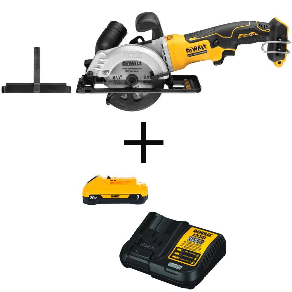 20-Volt Max Cordless 4-1/2 in. Circular Saw with Battery Pack 3.0Ah and Charger Q364