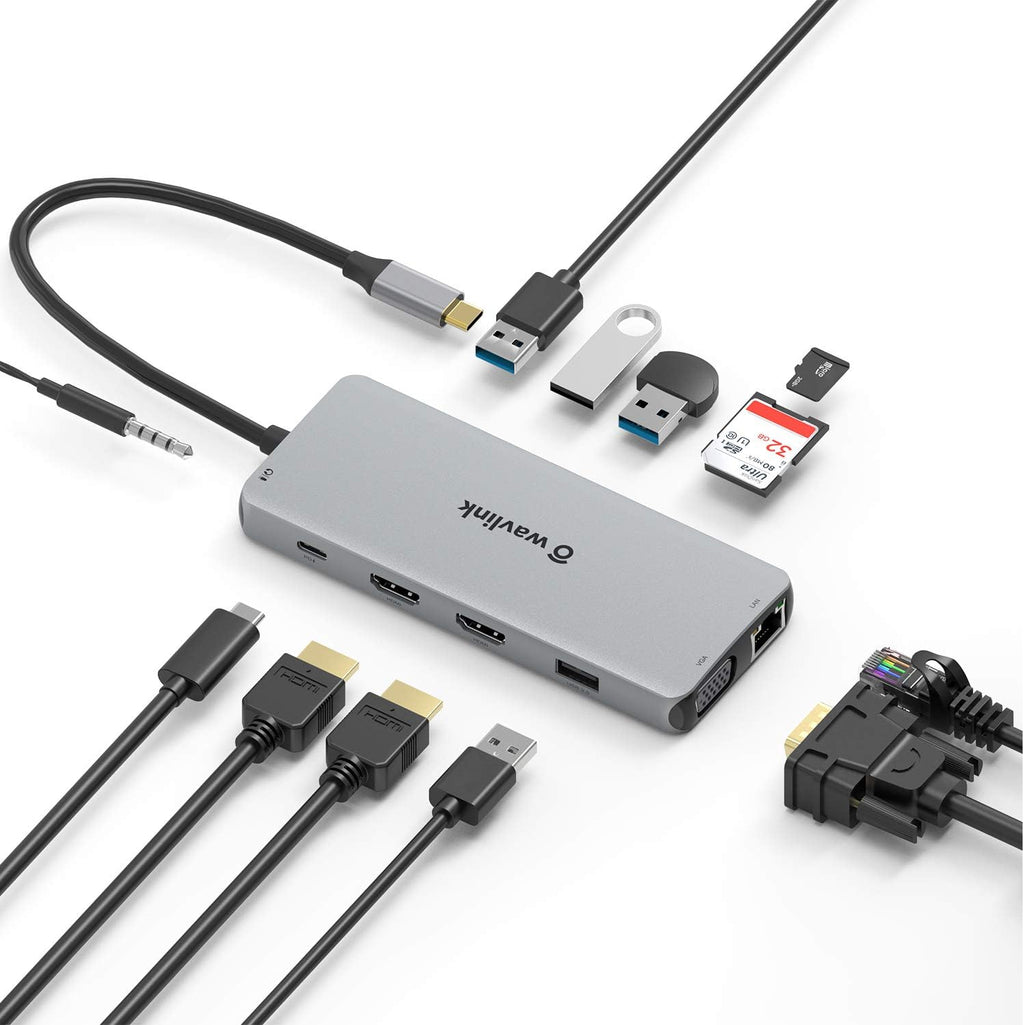 USB C Hub 13-in-1 Triple Display Docking Station with HDMI Ethernet USB SD Card Reader Audio Jack U813