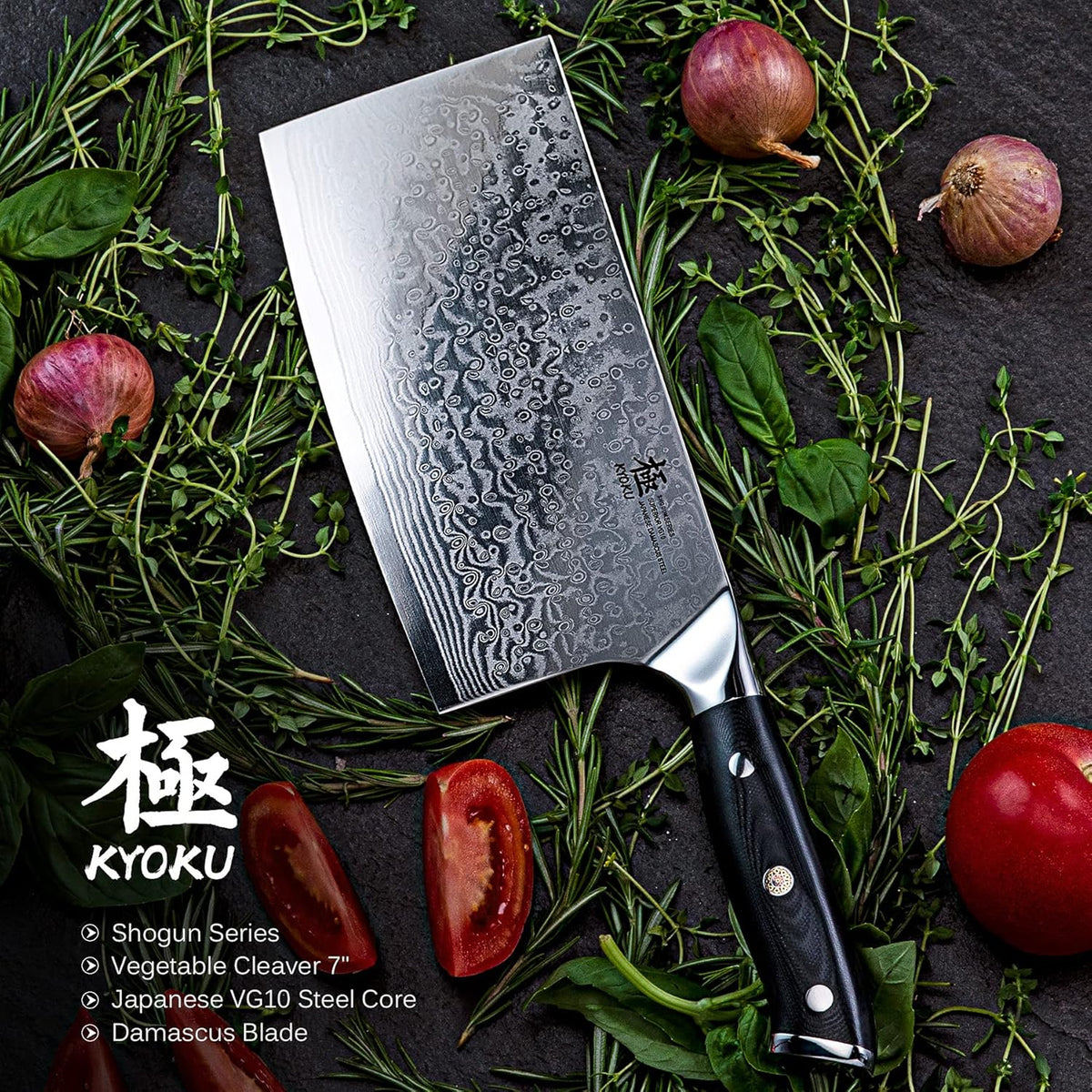 7" Vegetable Cleaver Knife with Sheath & Case A131665