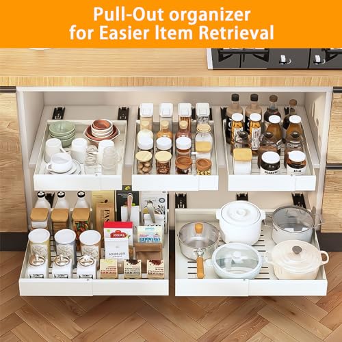 2 Pack Expandable Sliding Pull Out Cabinet Organizer R7242
