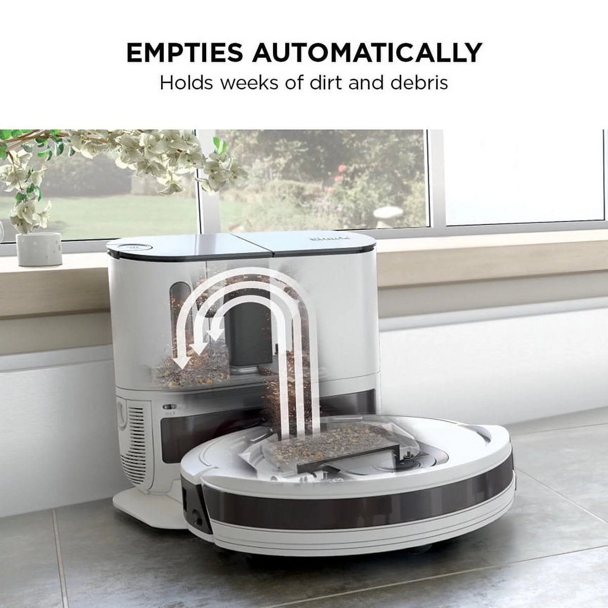 White Robot Vacuum with Self-Empty Base O45774