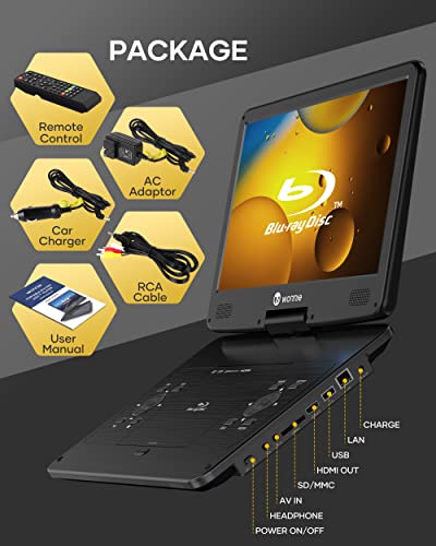 16.9" Portable Blu ray DVD Player with 14.1" 1080P HD Swivel Screen P86643