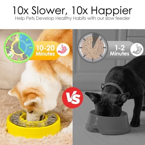 Yellow Dog Puzzle Slow Feeder Bowl S4028