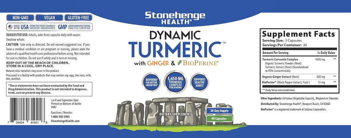 1,650 mg Turmeric Curcumin with Ginger, 90 Vegetarian Capsules X6202