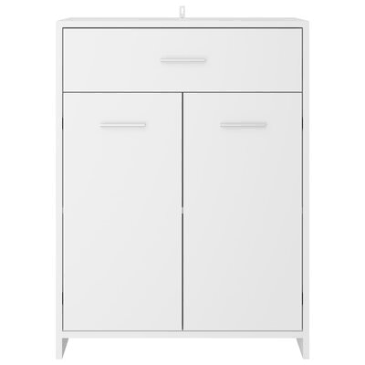 White Chipboard Bathroom Cabinet D991