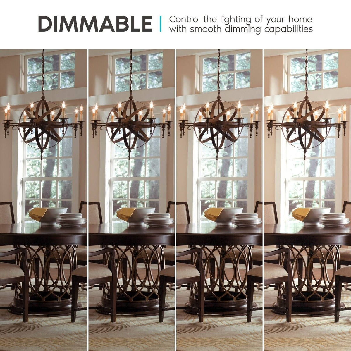 60W Equivalent 2700K Warm White Dimmable E12 LED Bulb 16 Pack Y55404