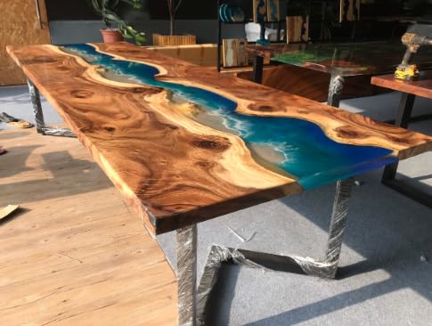 Live Edge Epoxy Dining Table (16.5" Tall, 48 x 24 Inches) Y44736