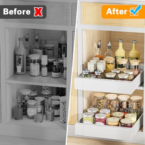 2 Pack Expandable Sliding Pull Out Cabinet Organizer R7242
