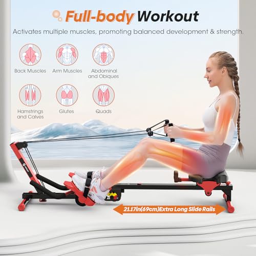 4 in 1 Foldable Rowing Machine with LCD Monitor U6808