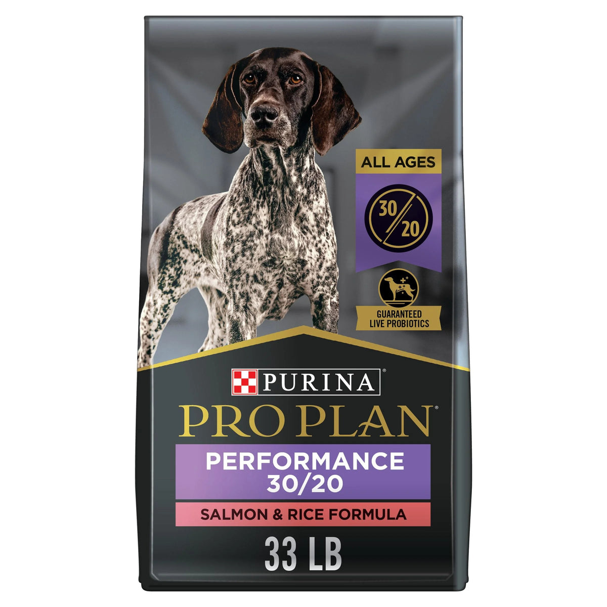 Dry Dog Food 30/20 High Protein, Real Salmon & Rice, 33 lb Bag X43657