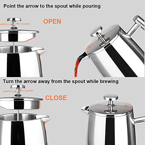 50-Ounce Stainless Steel French Press Coffee Maker S902411