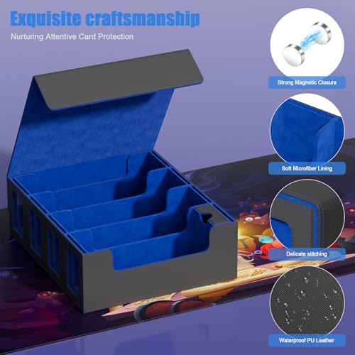 Card Storage Box with 4 Rows, 24 Colorful Dividers & 8 Viewing Windows J581