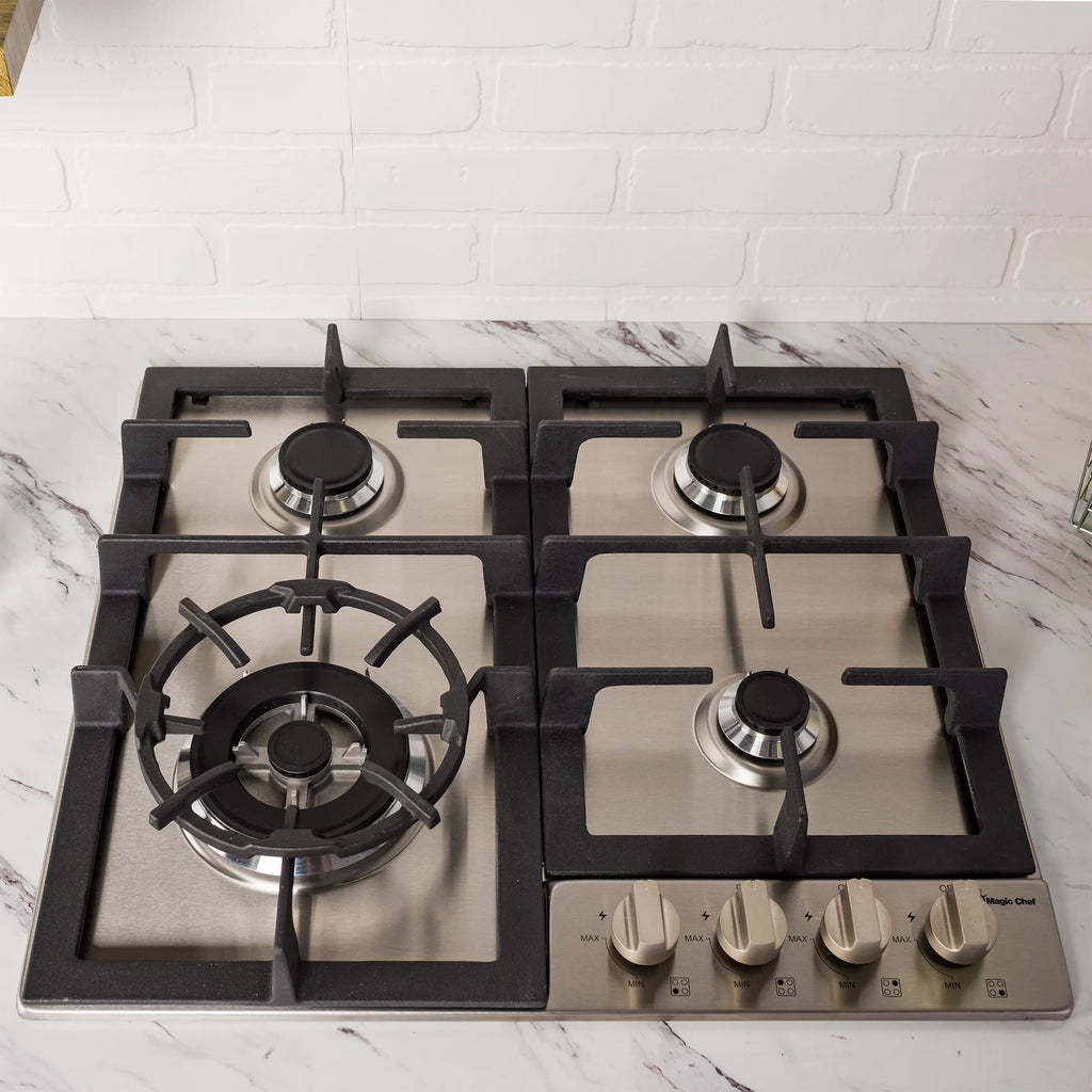 24 Inch Gas Cooktop with 4 Burners, Stainless Steel Y2766