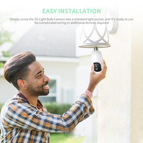 5G Light Bulb Security Camera with Auto Tracking C356