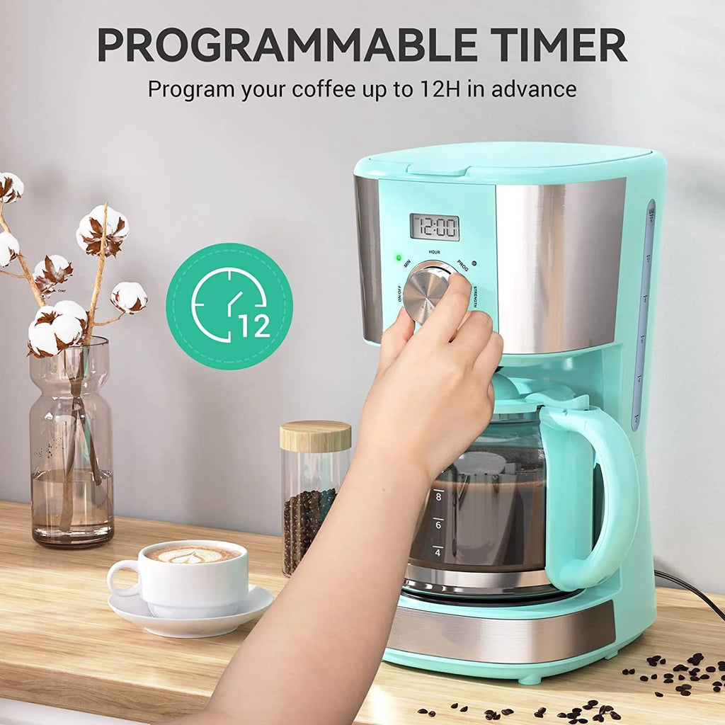 Blue 12-Cup Programmable Drip Coffee Maker Y878876