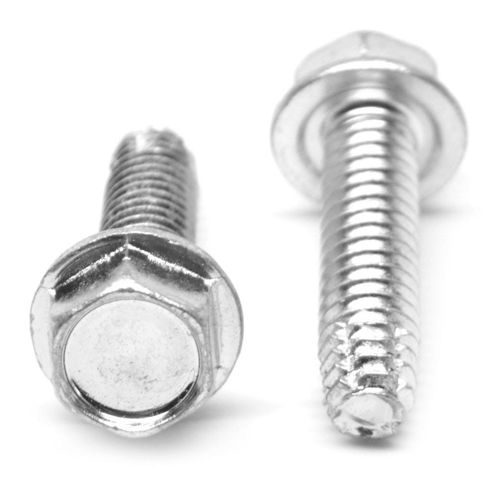 #8-32 x 1 1/4 Coarse Thread Hex Washer Head Screw Zinc Plated M670