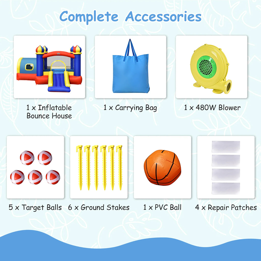 Inflatable Bounce House with Slide & Blower O3871