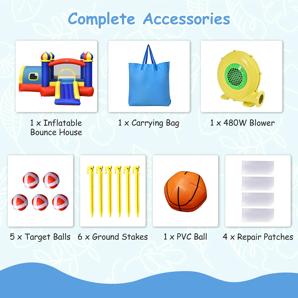 Inflatable Bounce House with Slide & Blower O3871