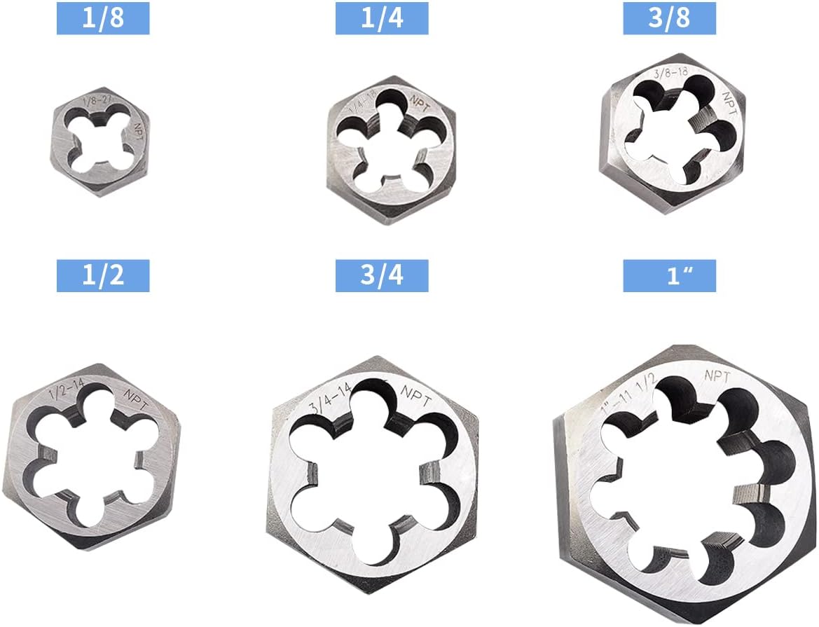 6 Pcs Carbon Steel Pipe Hex Die Set O9473