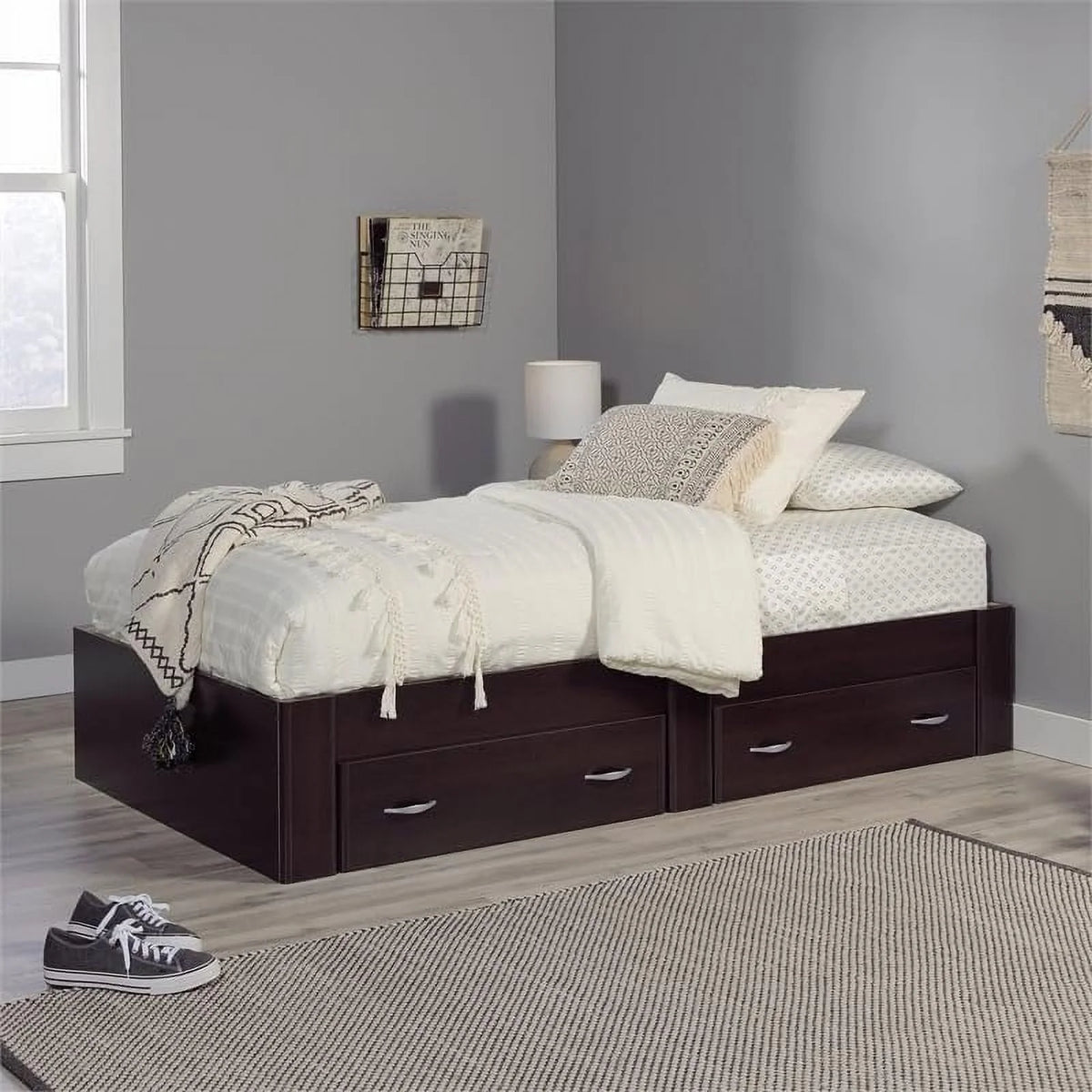 Cinnamon Cherry Wood Platform Bed Z137