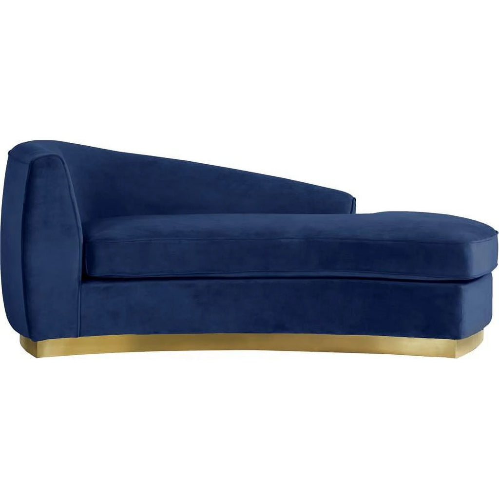 Navy and Gold Velvet Accent Chair and Chaise 2-Piece Set F412425