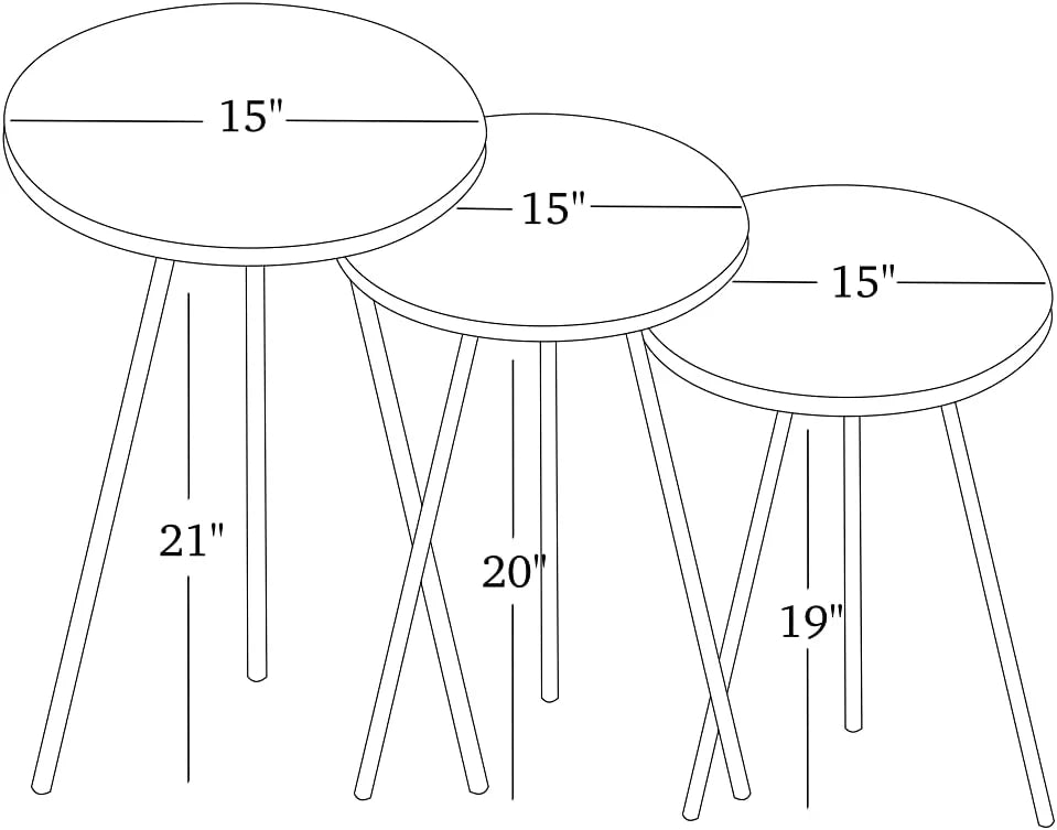 Set of 3 Round Nesting Tables D552914