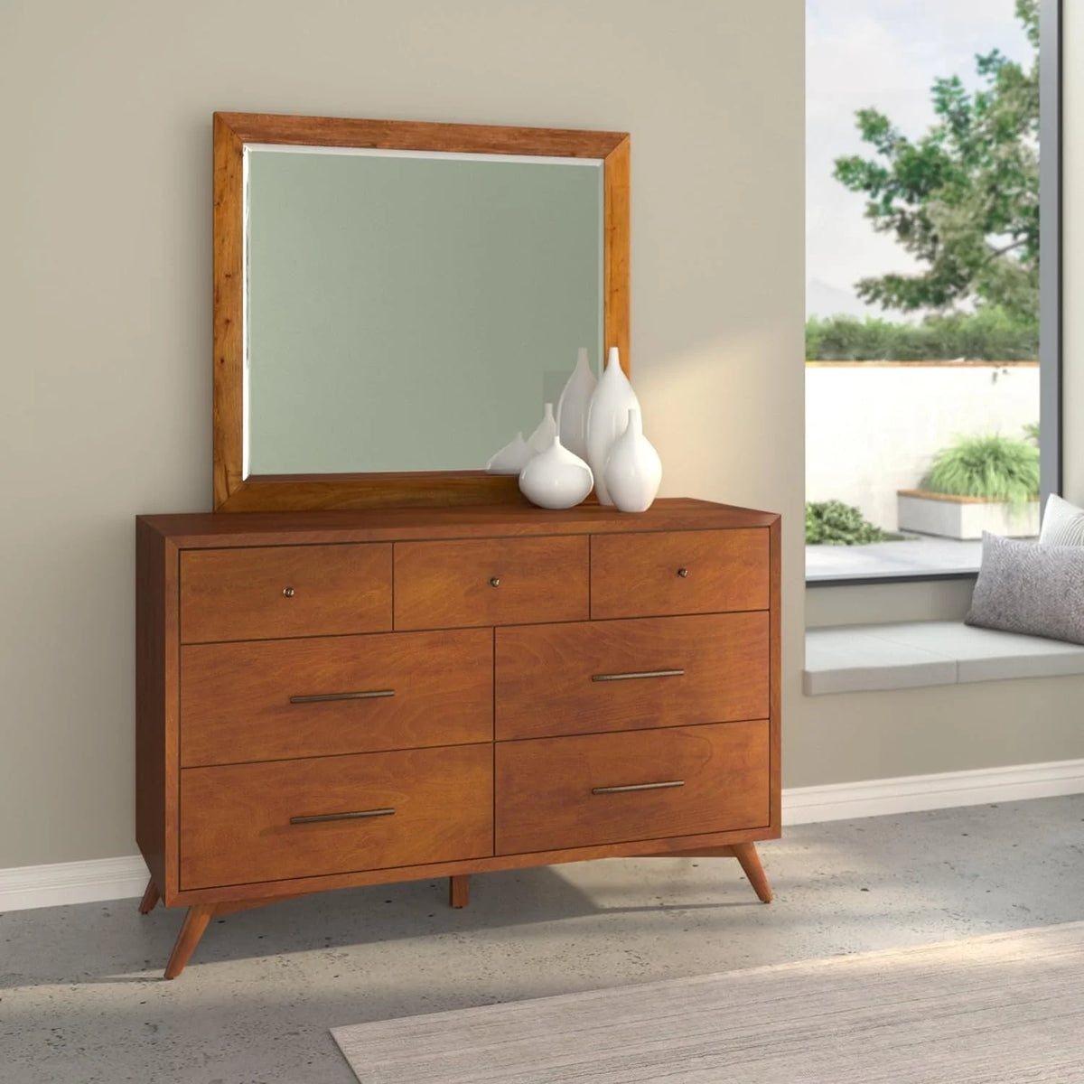 Mahogany and Okoume Veneer Dresser Mirror A9476
