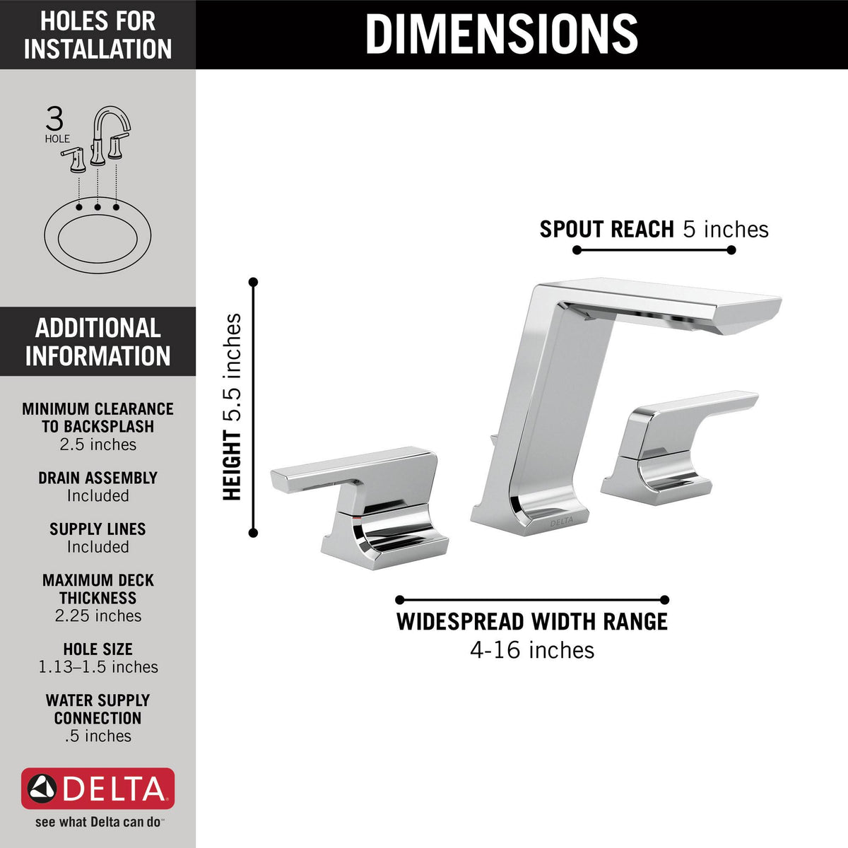 Two Handle Widespread Bathroom Faucet Chrome B338201
