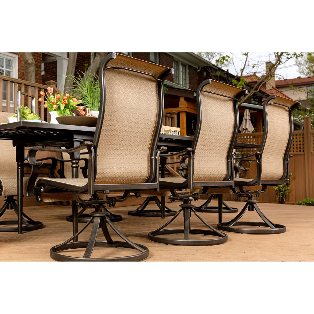 7-Piece Dining Set with Expandable Table and 6 Swivel Rockers K315